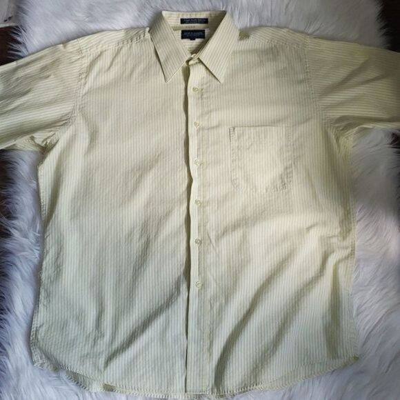 Vintage Oscar de La Renta Menswear Yellow Striped Shirt - Picture 3 of 10